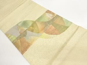 引箔抽象模様開き名古屋帯（額縁仕立て）